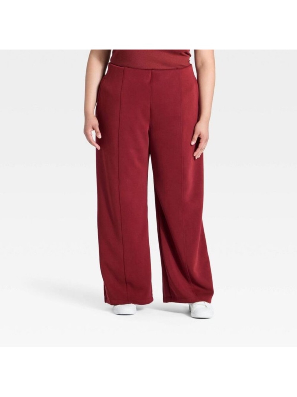 a new day Wide-Leg Ponte Pants in Wine